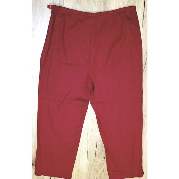 Norton McNaughton Career Casual Burgundy Linen/Rayon Dress Ankle Pants Size 12 - Picture 3 of 6